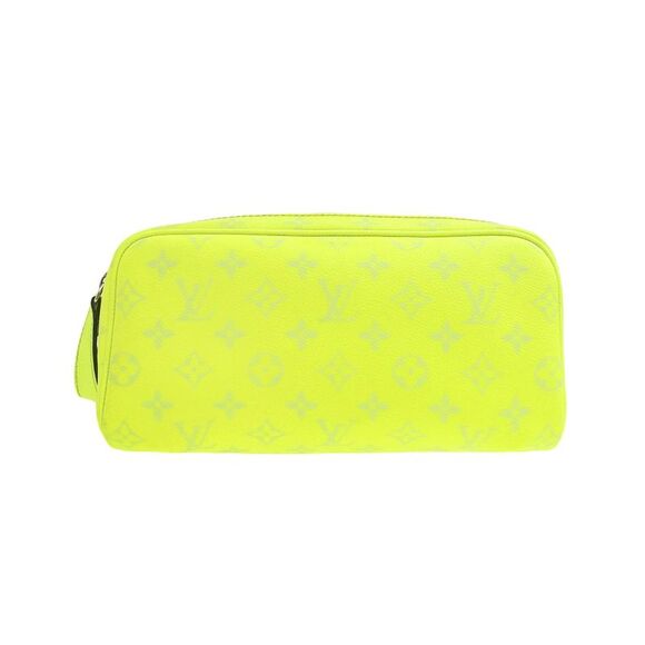 Dior Handbags - Pre Loved Dior Louis Vuitton Pochette Voyage Neon Yellow Monogram Cosmetic Bag